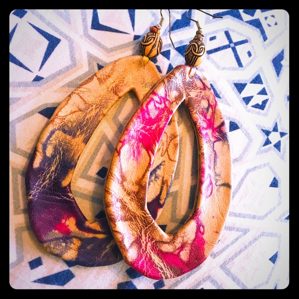 African Leather Earrings